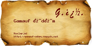 Gamauf Ádám névjegykártya